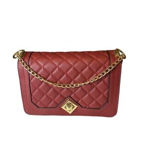 Red (Matte) Purse with Gold Chain with Straps